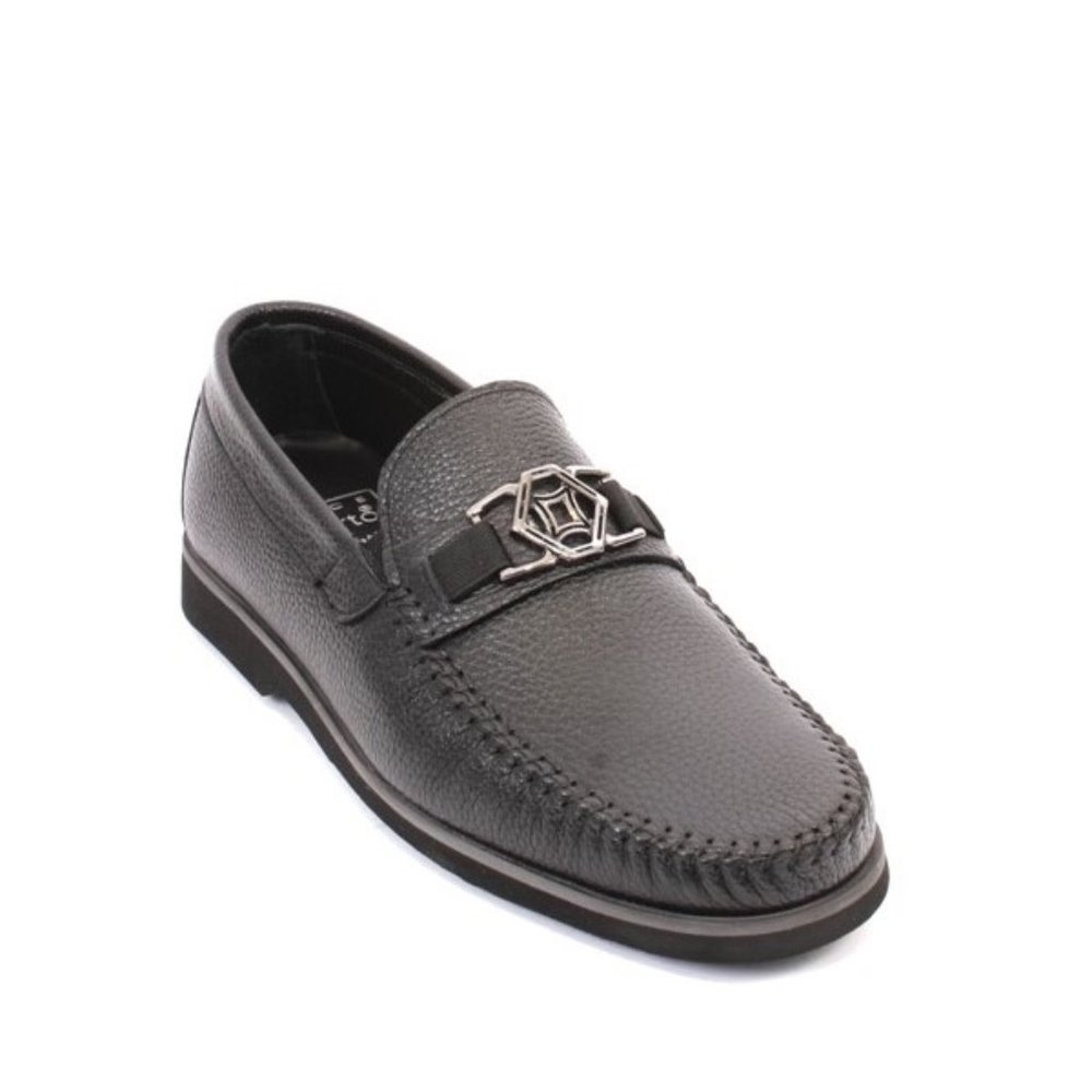 ROBERTO SERPENTINI 6907a Black Leather Moccasins Loafers
